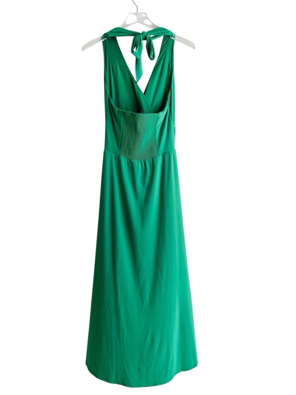 WHBM Green Embroidered Halter Midi Dress Size 8 - Picture 3 of 8